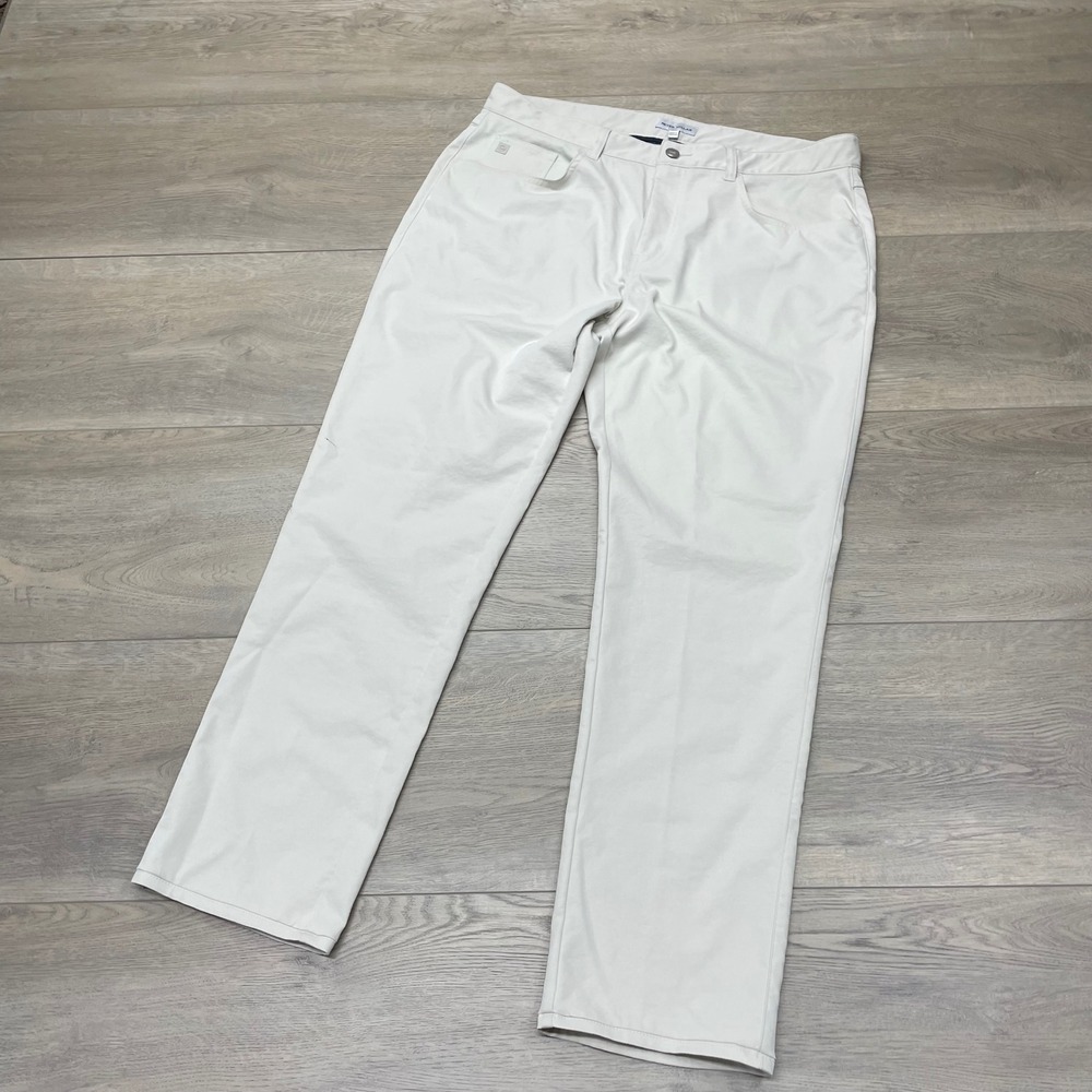 Peter Millar EB66 Performance Pants Mens 36x30 Stone Beige Golf Trousers READ